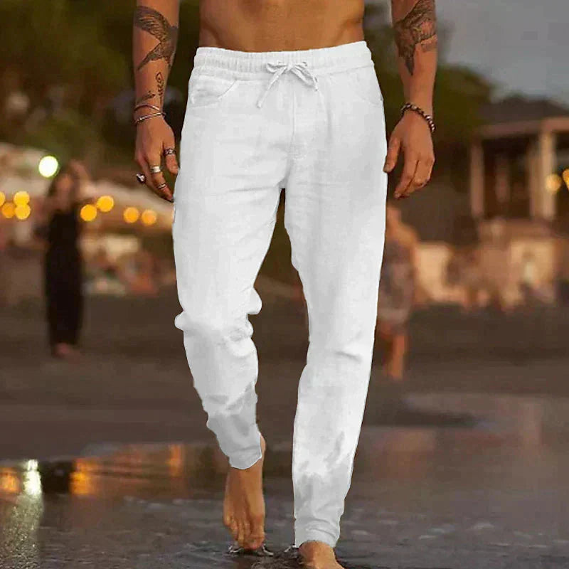 SALERNO - Casual linen trousers for men