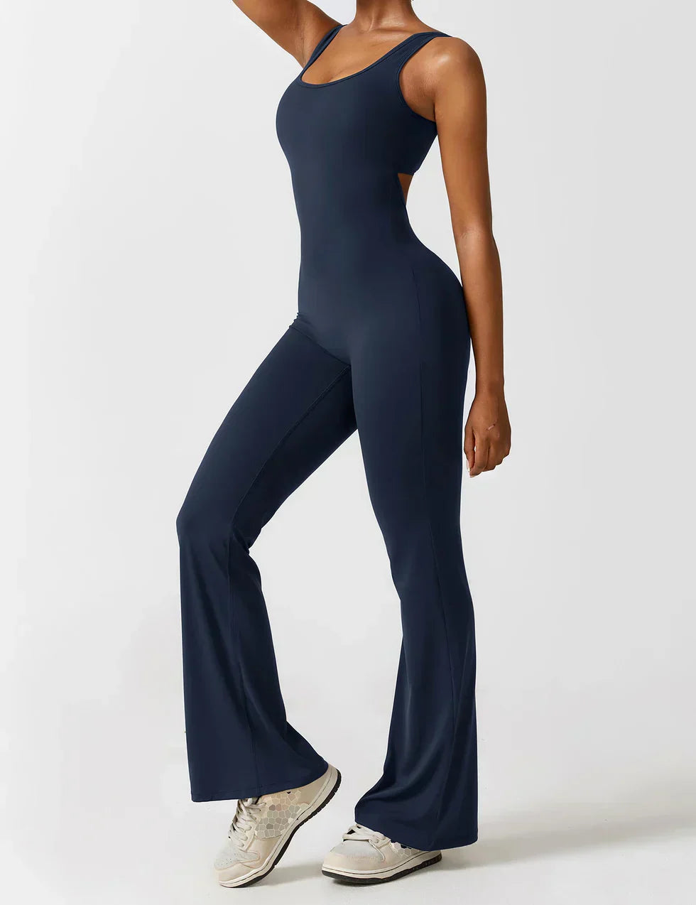 ELAA | Flared Halter Jumpsuit