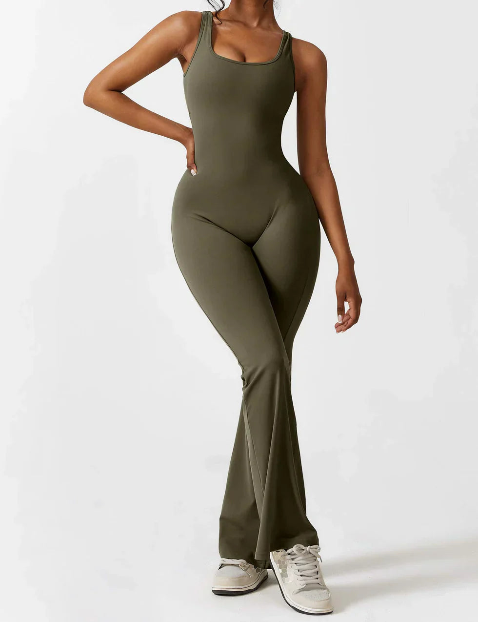 ELAA | Flared Halter Jumpsuit