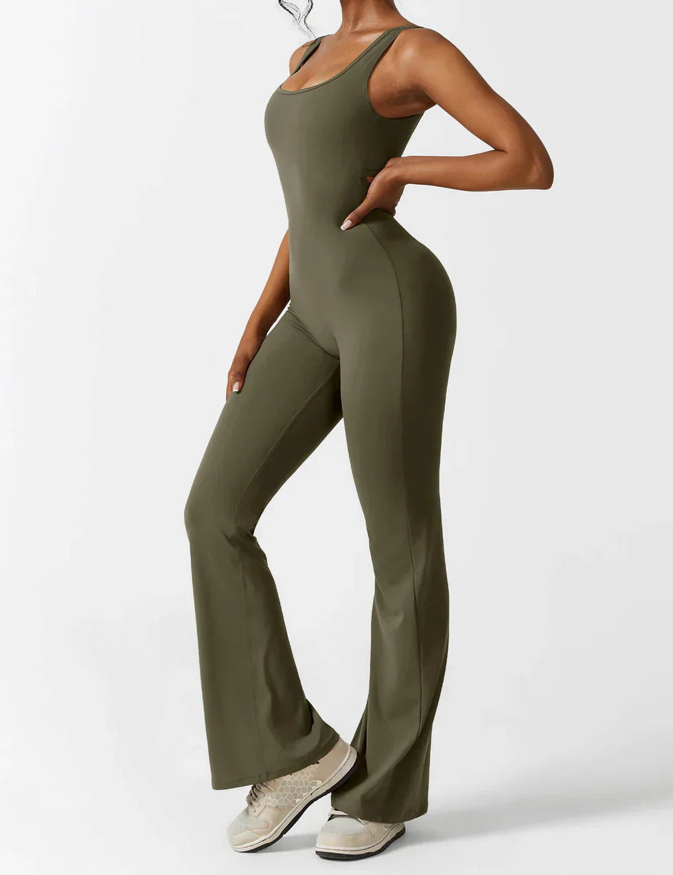 ELAA | Flared Halter Jumpsuit